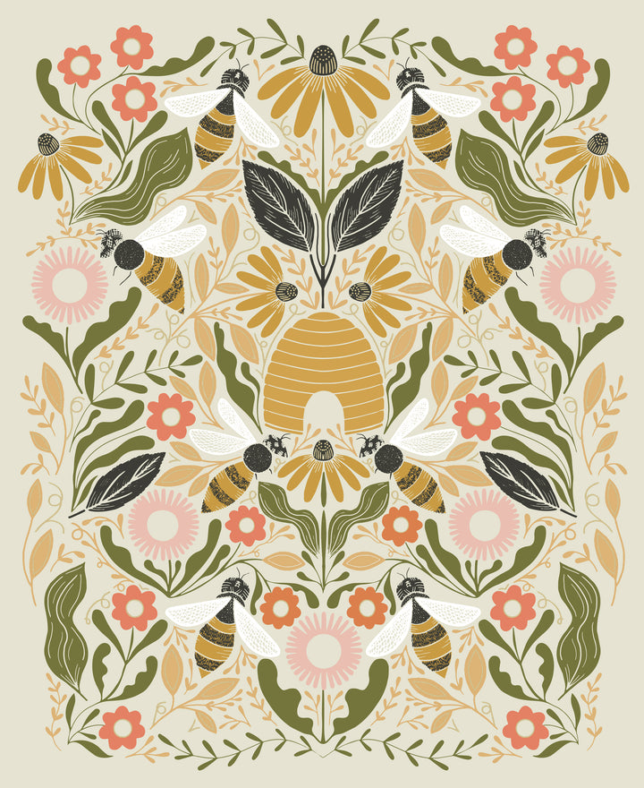 Gingiber Bee Garden Panel (2 Colorways Available)