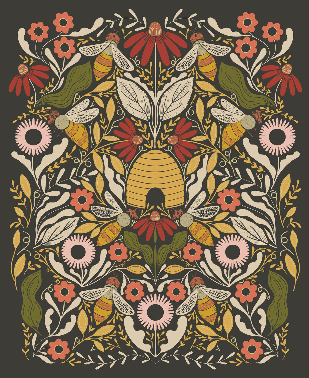 Gingiber Bee Garden Panel (2 Colorways Available)