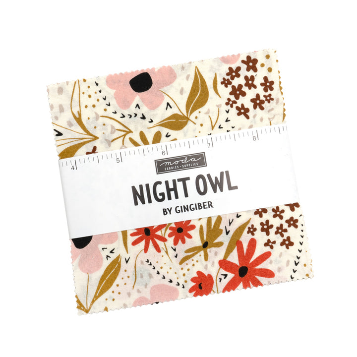 5" Cotton Fabric Charm Pack - Gingiber Night Owl