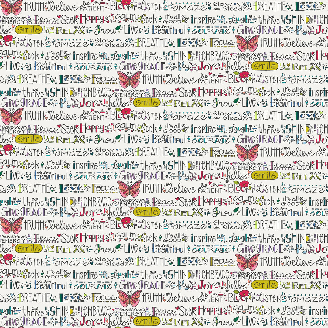 Kori Turner Goodhart Sway Cotton Fabric - Affirmations in Multi (KTG7045)