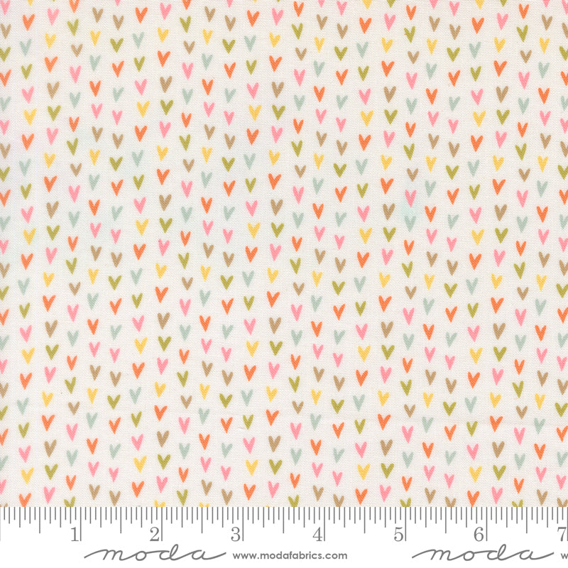 Sweetwater BUG COLLECTOR Cotton Fabric - Rainbow Doodle Hearts (M5573411)