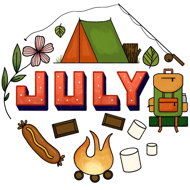 PDF EMBROIDERY PATTERN - July by Sarah Beth Timmons