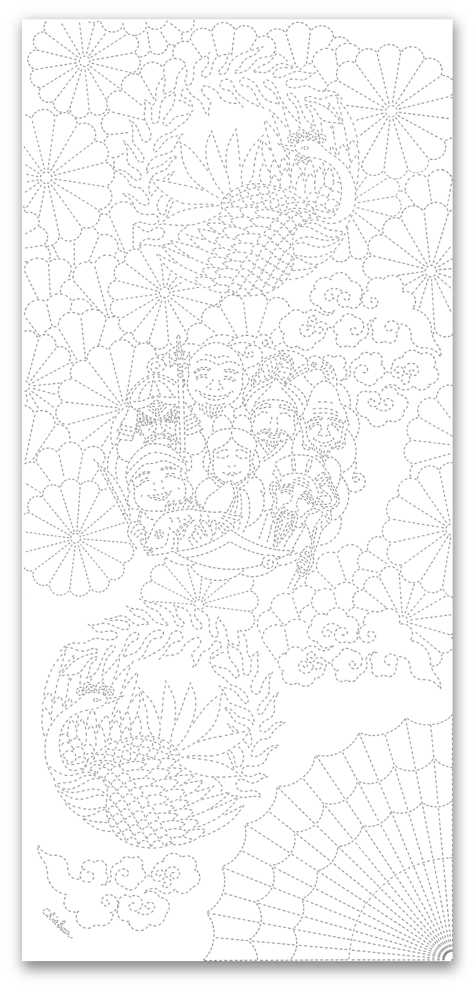 Large Sashiko Panel - Celebratory Samplers