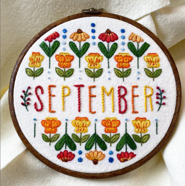 PDF EMBROIDERY PATTERN - September by Sarah Beth Timmons