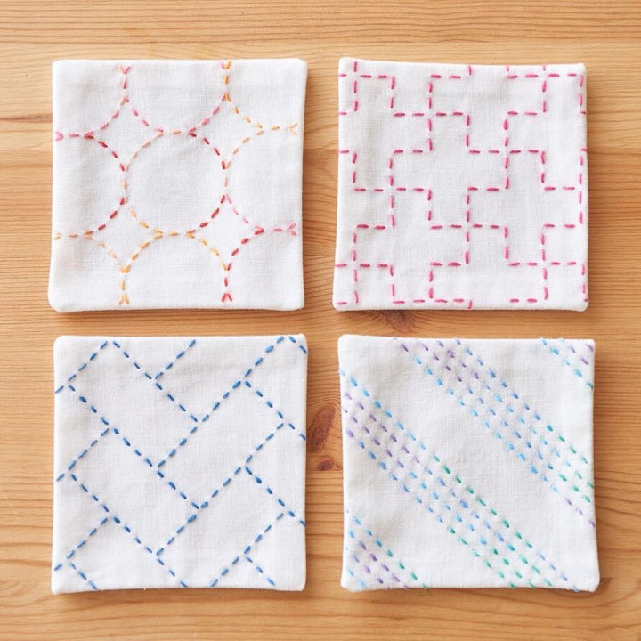 Lecien Cosmo Sashiko Coasters - Sashiko White (98901)