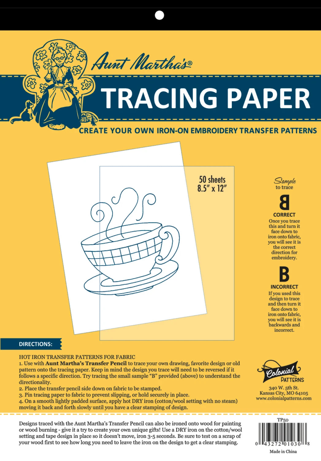 Aunt Martha's Tracing Paper Pad