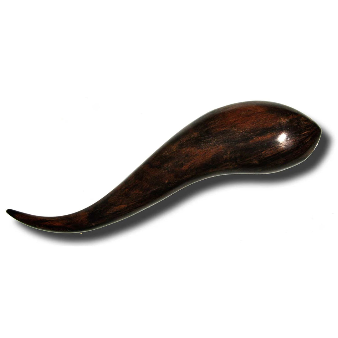 An ebony hardwood Aficot Embroiderer's tool for burnishing satin stitches