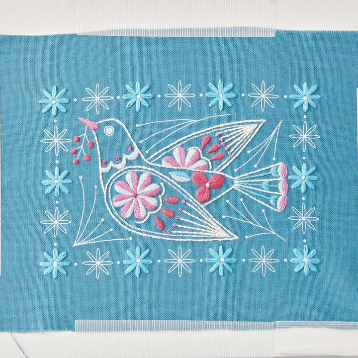 Alice Makabe Embroidery Kit - Dove & Plant