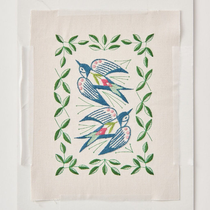 Alice Makabe Embroidery Kit - Two Swallows
