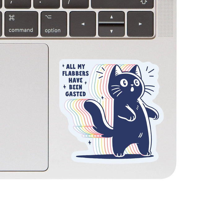 Flabbergasted Cat Vinyl Sticker