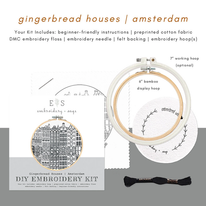 Amsterdam Gingerbread Houses Embroidery Kit