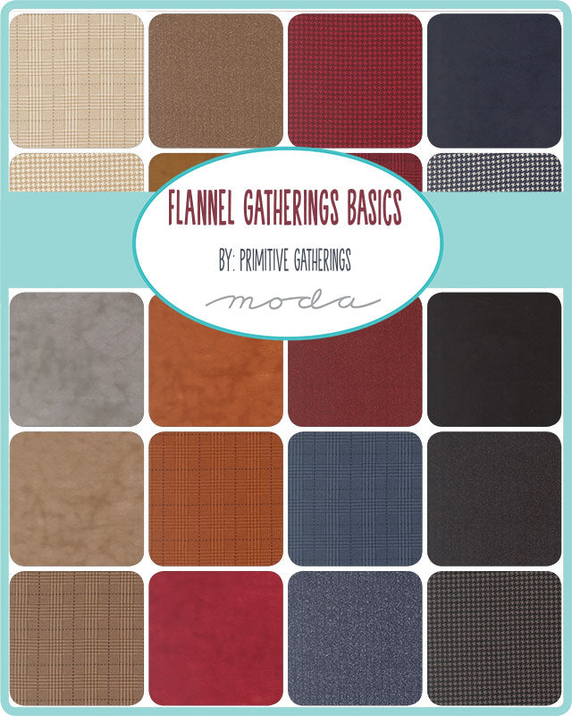 5" Cotton Fabric Charm Pack - Flannel Gathering by Primitive Gatherings