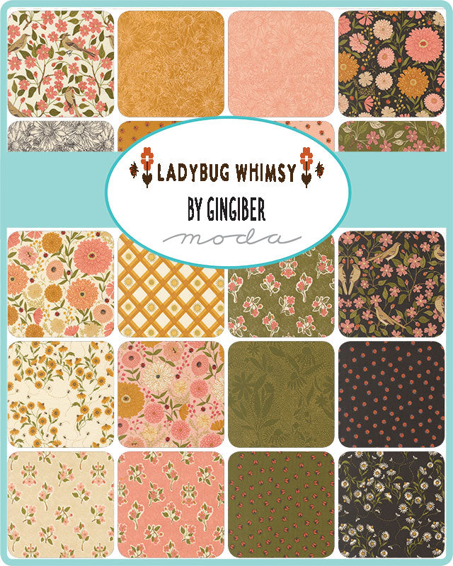 5" Cotton Fabric Charm Pack - Gingiber Lady Bug Whimsy