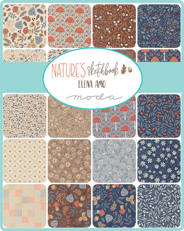 5" Cotton Fabric Charm Pack - Nature's Sketchbook by Elena Amo