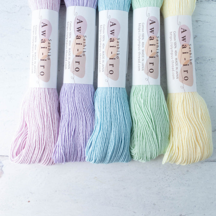 Sashiko Thread Set - Awai-Iro Pastel Colors Collection