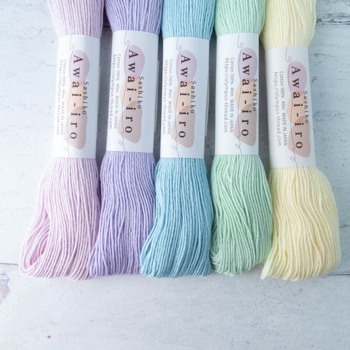 Sashiko Thread Set - Awai-Iro Pastel Colors Collection