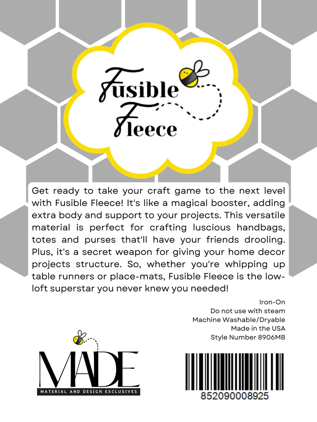 Iron-On Fusible Fleece - 20" x 36" Package