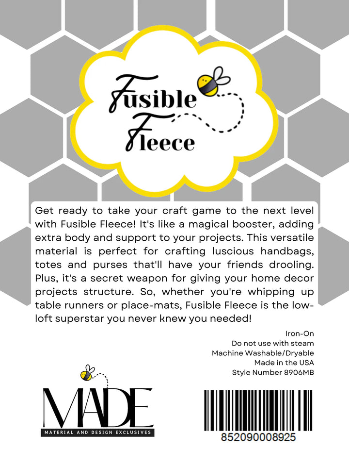 Iron-On Fusible Fleece - 20" x 36" Package
