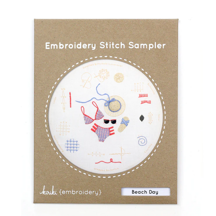 Beach Day Embroidery Stitch Sampler