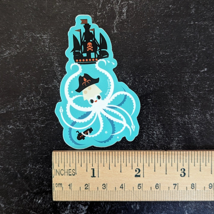 Teal Kraken Vinyl Sticker