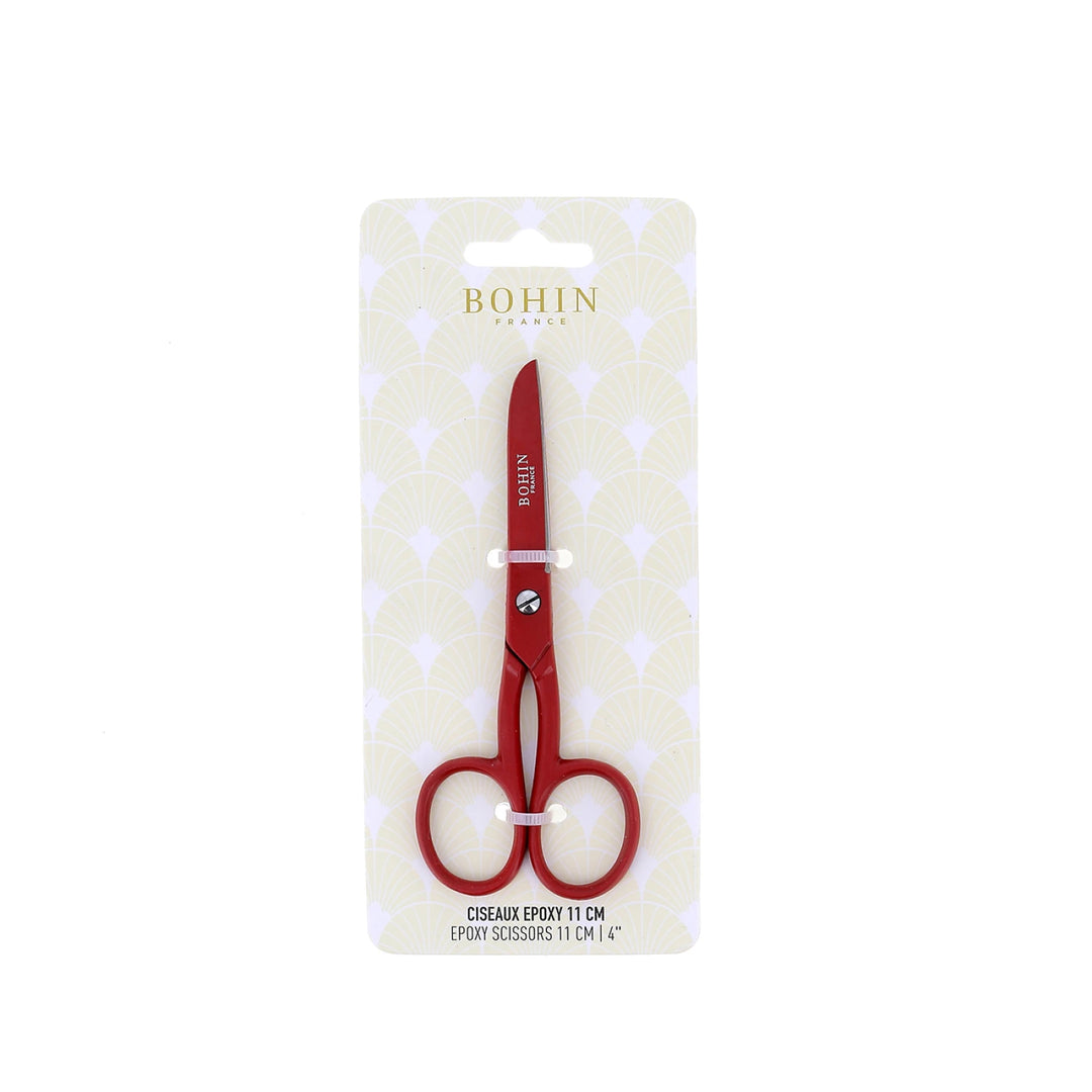 4.5 inch Flat Blade Epoxy Scissors - Red