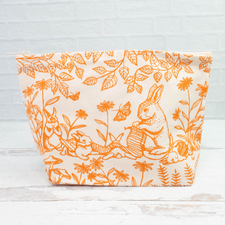 Knitting Bunnies Zippered Project Bag