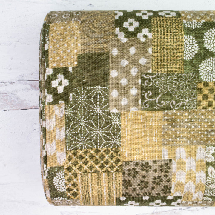 Nara Homespun :: Boro Panel Green (NHS00D34)