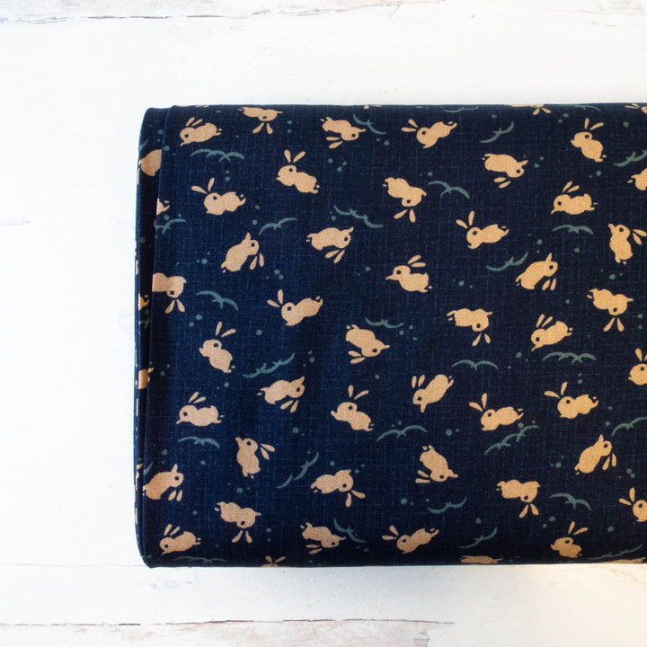 Cute Bunnies Jumping Waves Cotton Fabric (KW33762A)