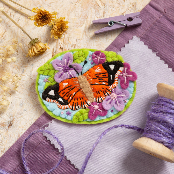 Butterfly Felt Embroidery Brooch Kit