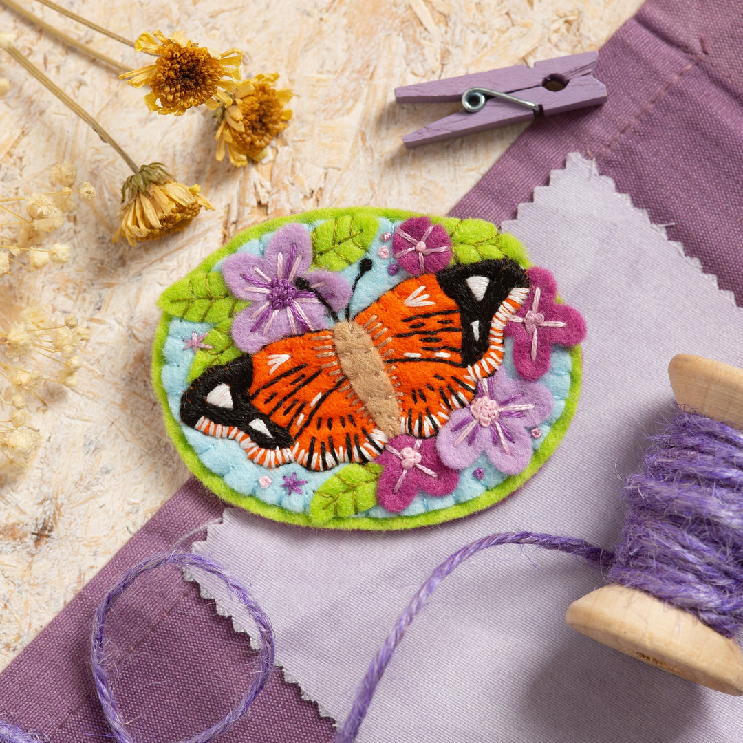 Butterfly Felt Embroidery Brooch Kit