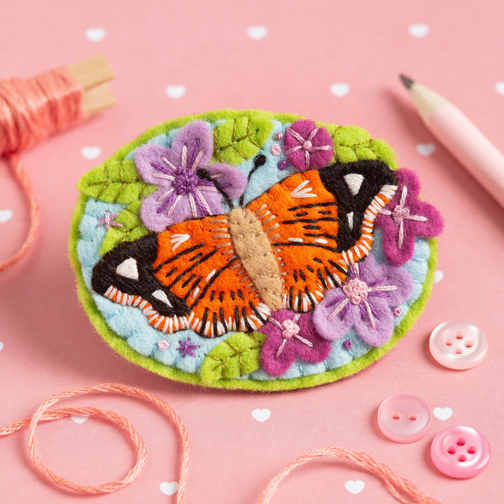 Butterfly Felt Embroidery Brooch Kit