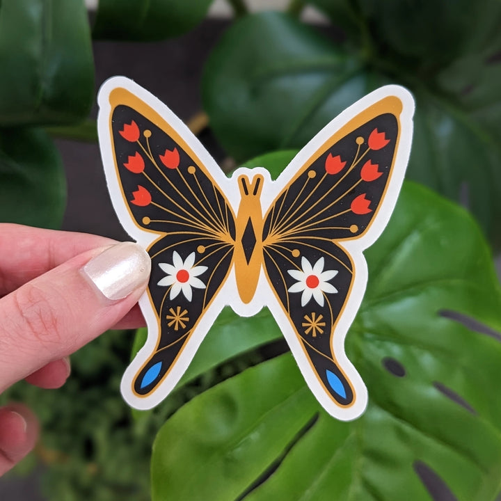 Mid-Century Mod Butterfly Vinyl Sticker