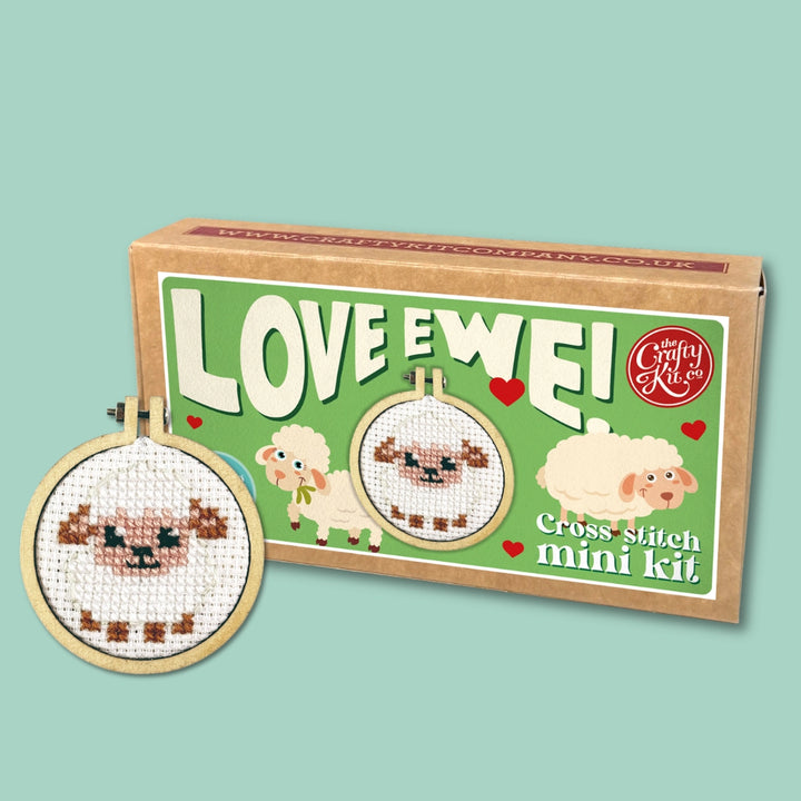 Mini Matchbox Cross Stitch Kit - Love EWE!