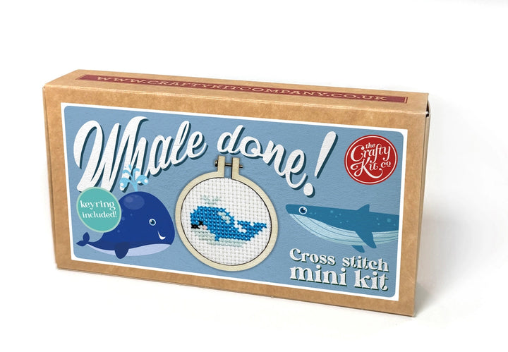 Mini Matchbox Cross Stitch Kit - Whale Done