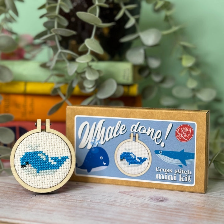 Mini Matchbox Cross Stitch Kit - Whale Done