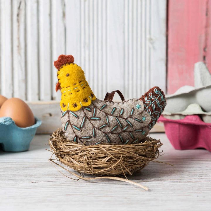 French Hen Felt Embroidery Craft Kit