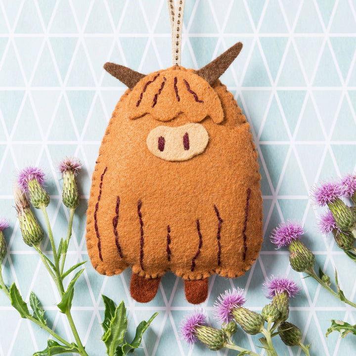 Highland Cow Felt Embroidery Craft Kit