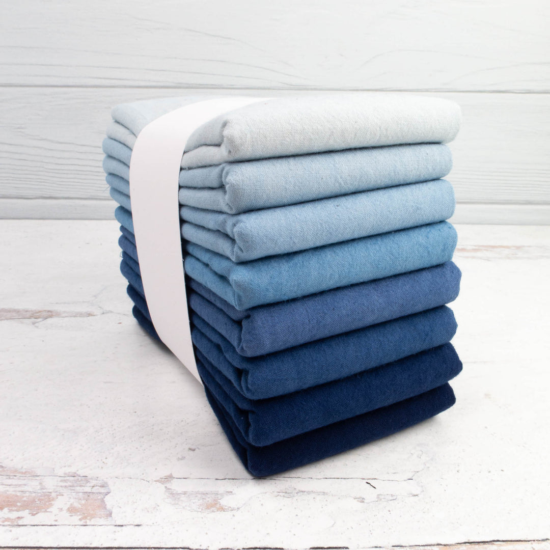 Cherrywood Hand Dyed Fabric Fat Quarter Bundle - INDIGO