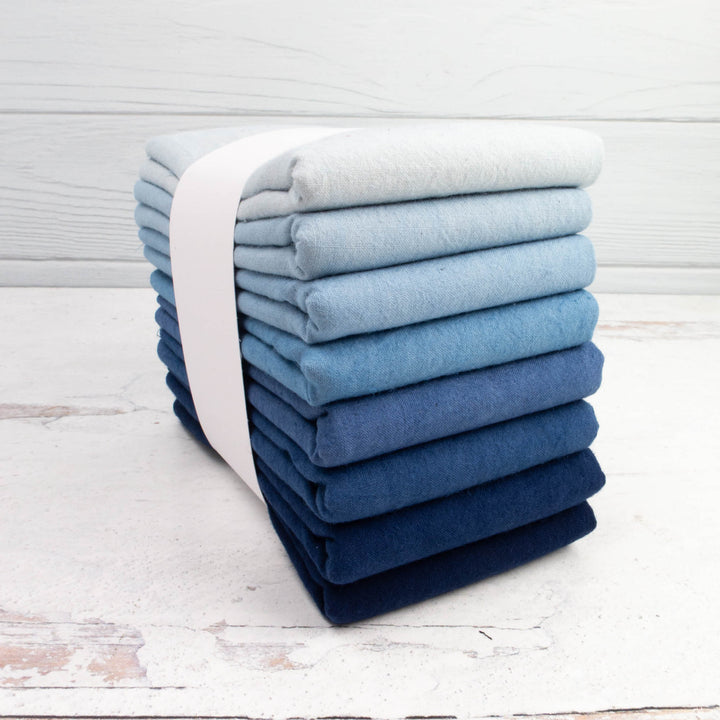 Cherrywood Hand Dyed Fabric Fat Quarter Bundle - INDIGO