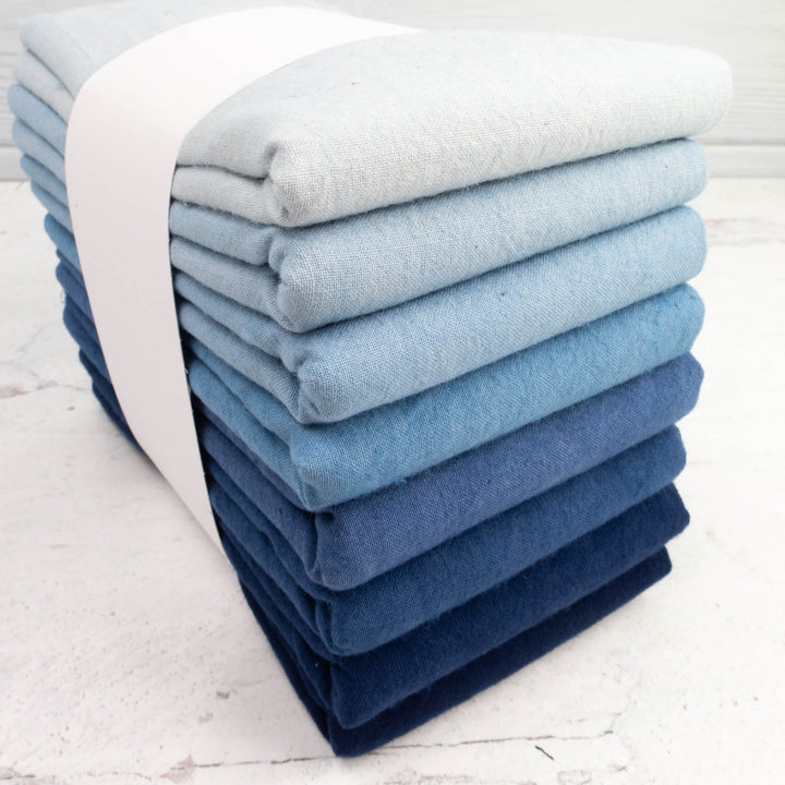 Cherrywood Hand Dyed Fabric Fat Quarter Bundle - INDIGO