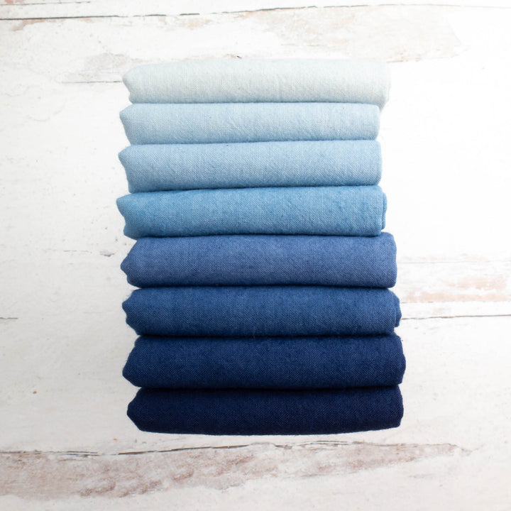 Cherrywood Hand Dyed Fabric Fat Quarter Bundle - INDIGO