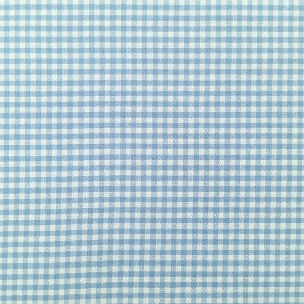 Checkered Gingham Fabric Blue and White