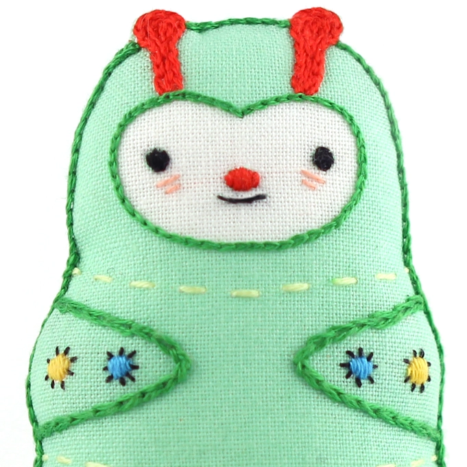 Caterpillar Plushie Embroidery Kit