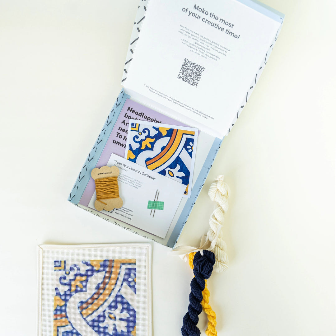 Portuguese Tile Needlepoint Kit - Cedofeita