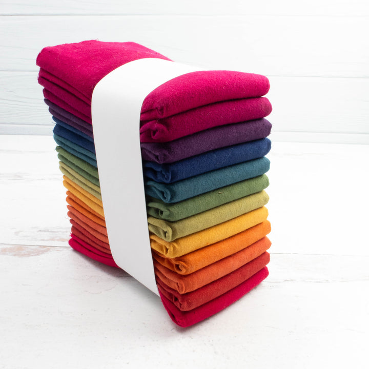 Cherrywood Hand Dyed Fabric Fat Quarter Bundle - Dark Color Wheel