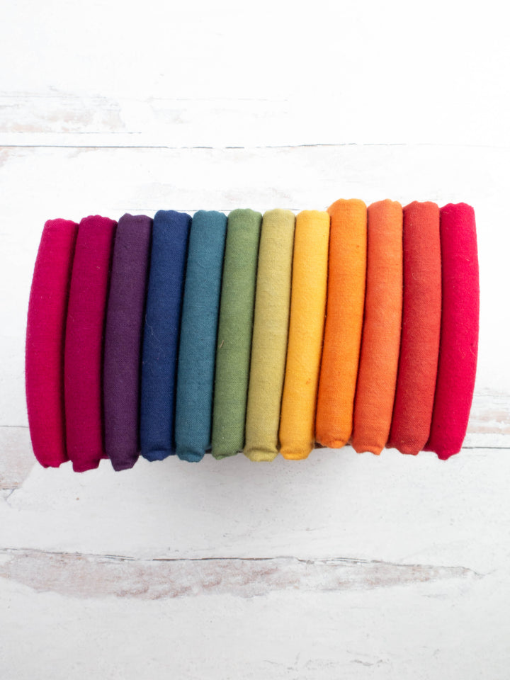 Cherrywood Hand Dyed Fabric Fat Quarter Bundle - Dark Color Wheel