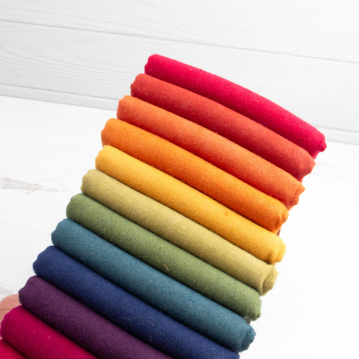 Cherrywood Hand Dyed Fabric Fat Quarter Bundle - Dark Color Wheel