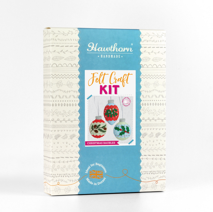 Christmas Baubles Felt Embroidery Kit