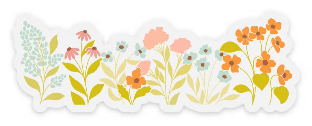 Flowers Clear Vinyl Sticker