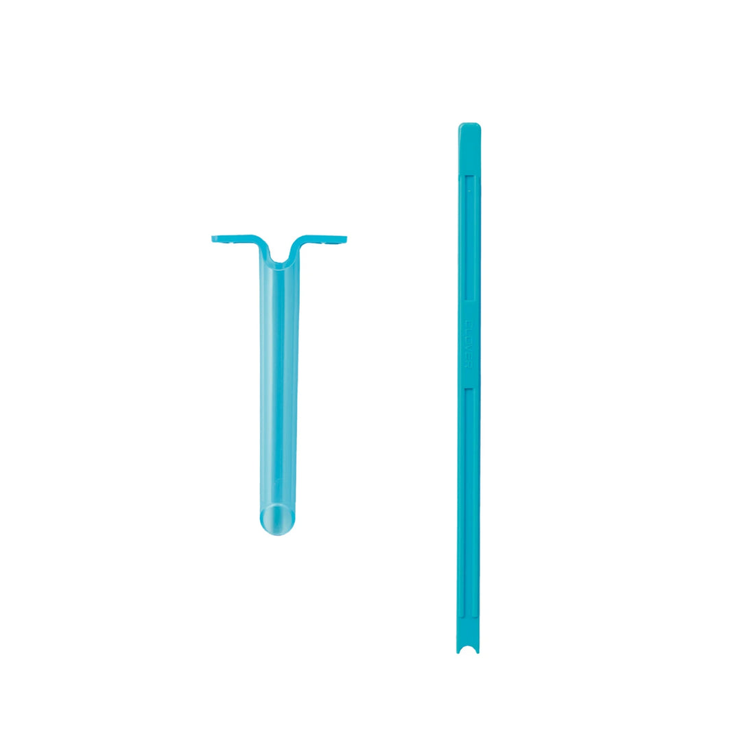 Tube & Plunger Style Stuffing Tool in blue plastic, designed for efficient stuffing in sewing, quilting, and other modern needlework crafts.